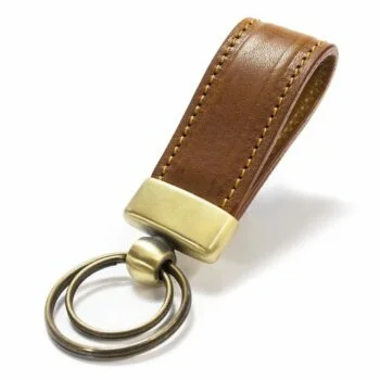 Key Ring Leather vegetable tanned two rings choose color